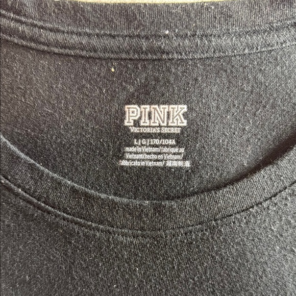 PINK Victoria's Secret Black Tee with Rainbow Graphic - Picture 3 of 6